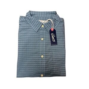 Grayers Eton Dobbie Gingham Short Sleeve Button Up Shirt Casual Abyss M NWT